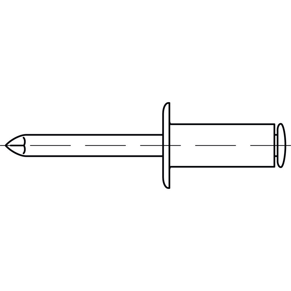 Flachkopf-Blindnieten AL/ST A2K 5 x 16 ALUMINIUM ST GALV. VERZINKT VE=500
