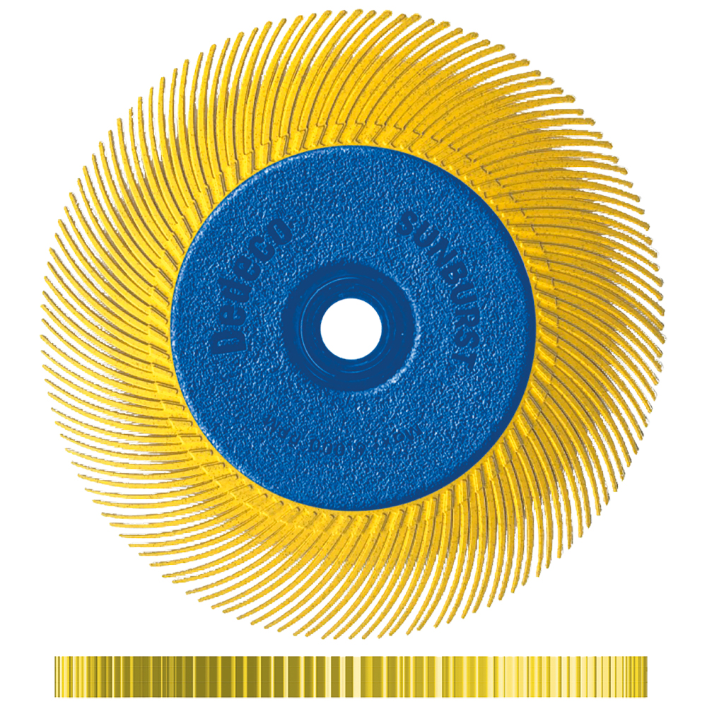 Schleifbürste INOX 150x12/K80 gelb Univ.Aufnahme für Schleifbock+Flexwelle