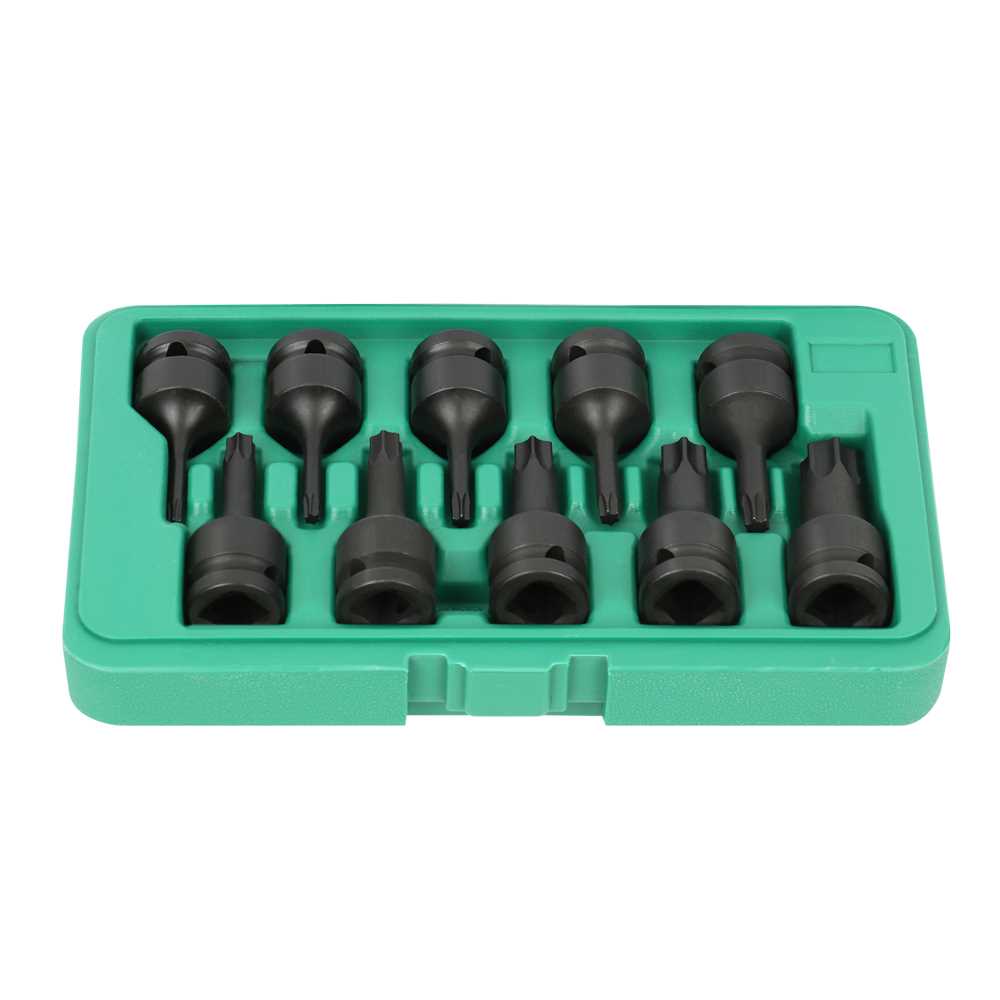 Innen-Torx-Kassette 1/2" 10-teilig 10 Schlagnüsse TX20-TX70 in Kassette