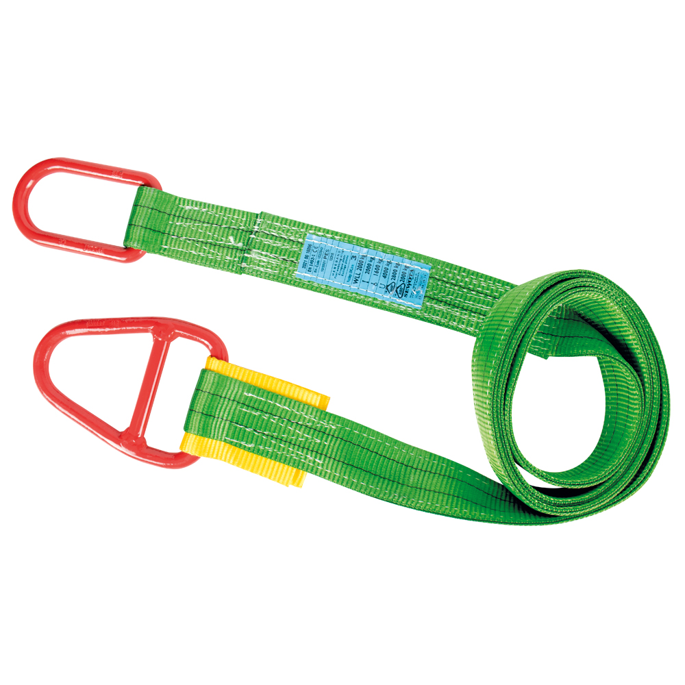 Hebeband Cr2 grün,60x3000/WLL 2t Form Cr2,hochfest,Endbeschl.,EN1492-1