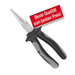 Langbeck-Rundzange 160mm DIN/ISO5745,CV verchromt,2-Zonen-Isolierung,Softgriff