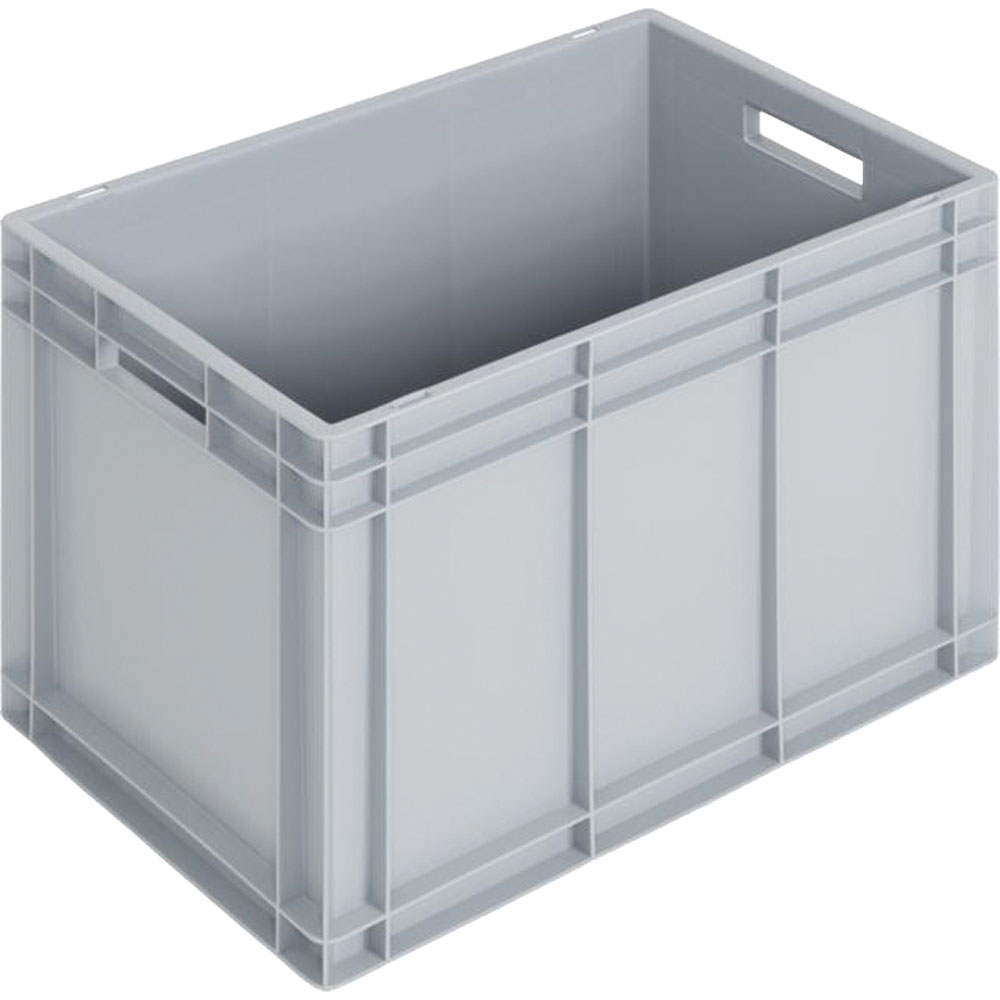 Stapelbehälter 600x400x420mm grau Durchfassgriffe,geschlossene Ausführung