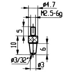 Messeinsatz Modell 12 für alle Messuhren mit Innengewinde M2