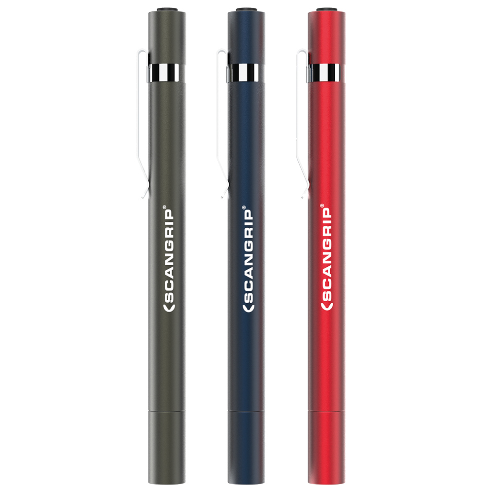 3xStiflampe INSPECT-PEN LED Alu,mit Clip inkl. 2 AAAA Batterien,15x131mm,eloxiert