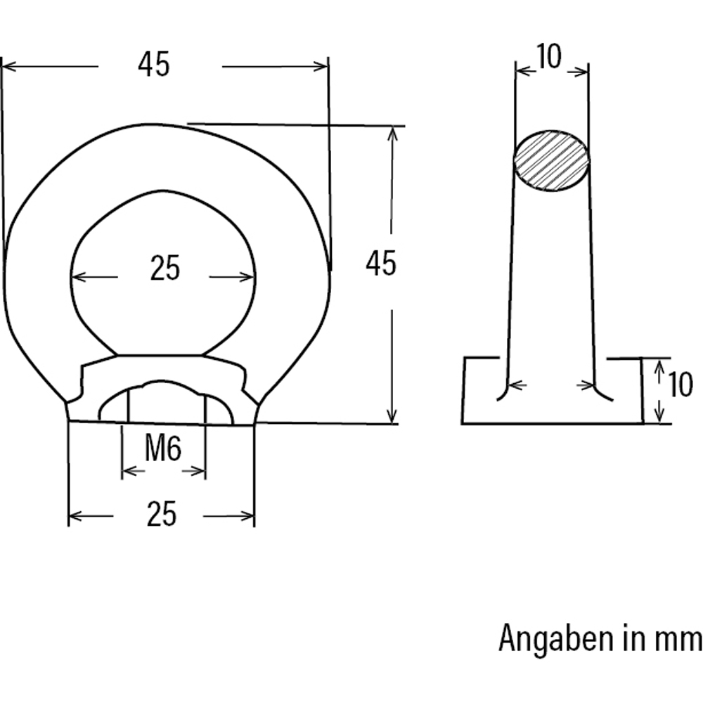 Ringmutter BASIC M6 Tragfähigkeit 400kg, Güteklasse 8