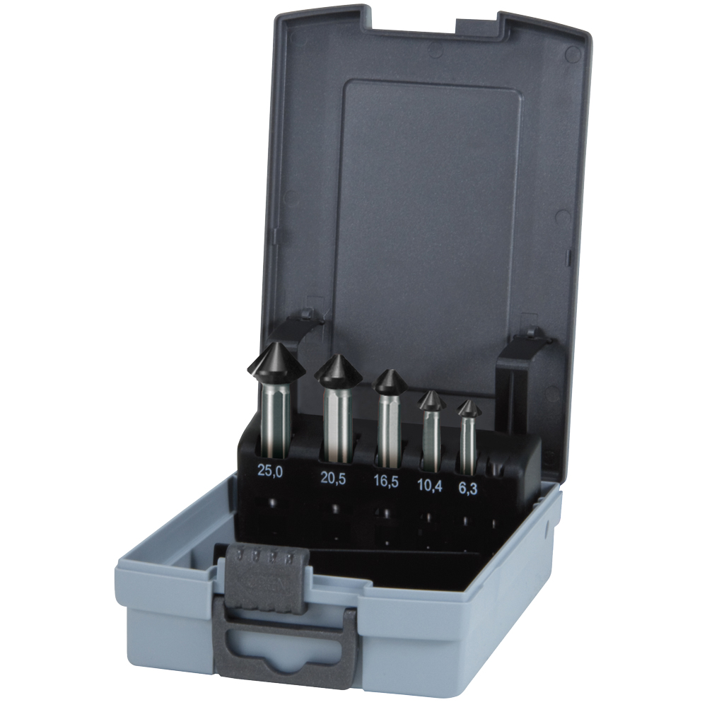 Kegelsenker-SET HSS /DIN335C/90° /04804 5tlg. /6.3,10.4,16.5,20.5,25.0