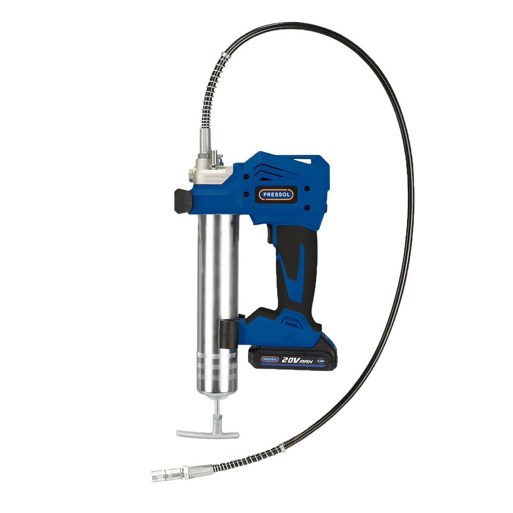 Akku-Fettpresse mit Zubehör 20V Li-Io 2000mAh,HD-Schlauch, Ladegerät u. Koffer