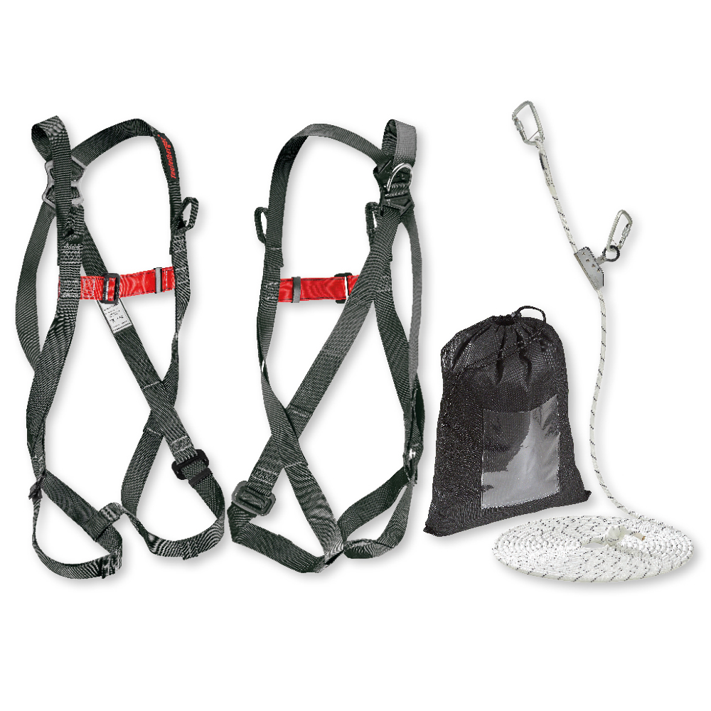 Auffangsystem DACH-SPENGLER LIGHT 10m Seil, Auffanggerät, 2-Punkt-Auffanggurt