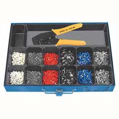 Endhülsen-Sortiment,isoliert,3751-teilig Ratschpresszange 1918-087,Blech-Kasten