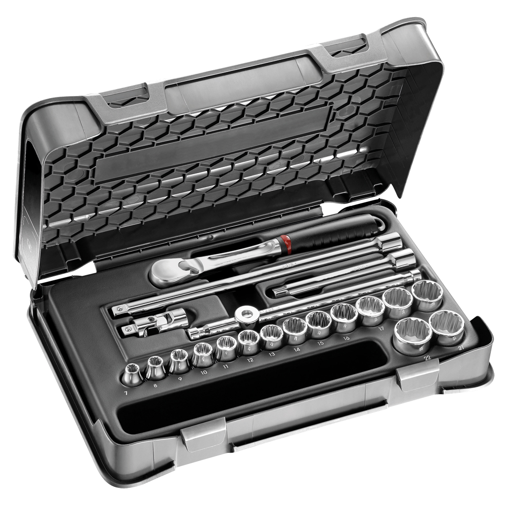 Kombi-Nuß-Satz U605 B 3/8"mm,20-teilig Vanadium-USAG-Extra