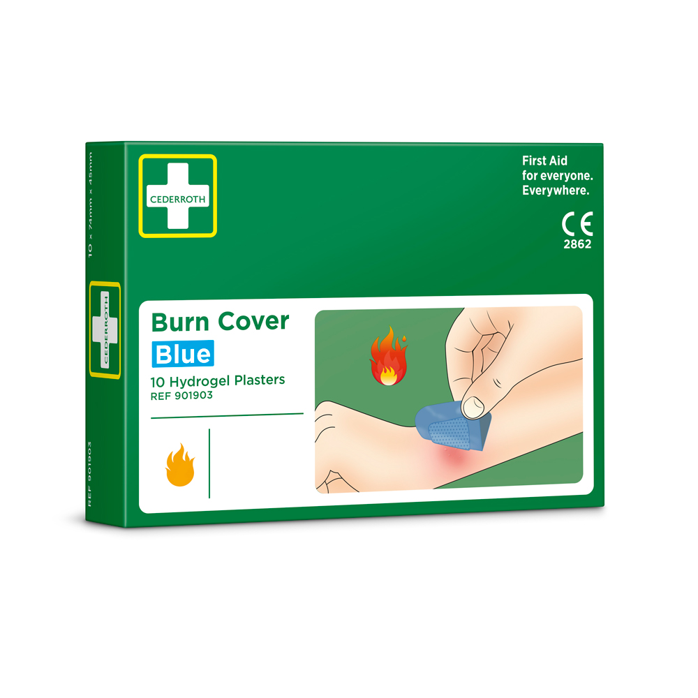 10 Stück CEDERROTH Brand Pflaster steril,74x45mm,blau