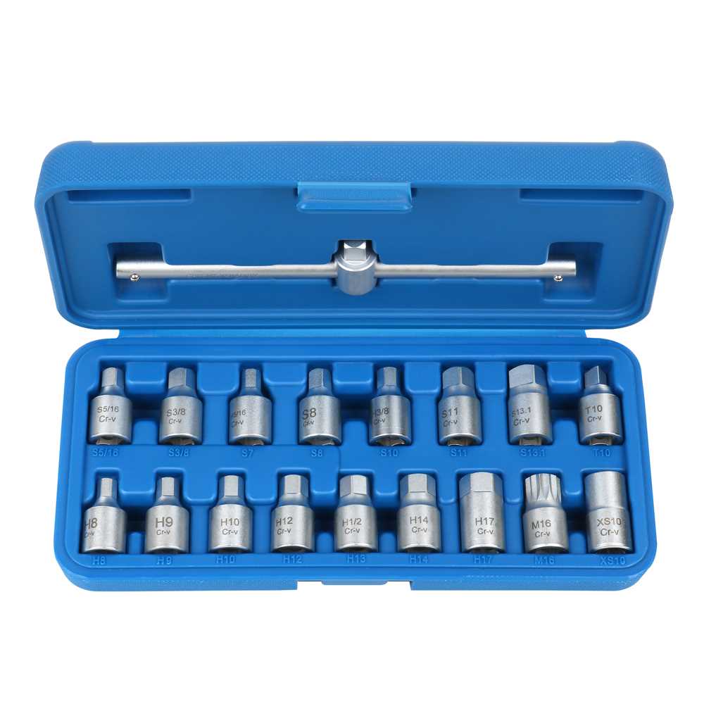 Öldienstschlüssel-Satz 3/8",18-teilig mit Gleitgriff,in Box