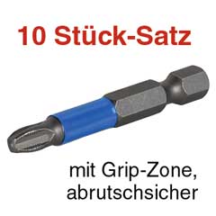 10 Stück TORO-GRIP Bits 50mm/PH 2 1/4" Schrauben-Bits+Grip-Krall TORsions-Zone