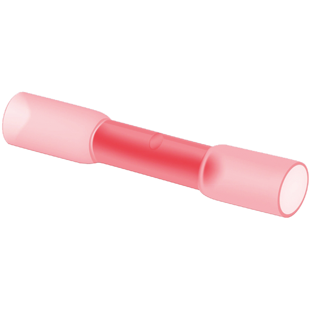 100 Stk.Stoßverbinder 0,5-1,5mm² rot mit Schrumpfschlauch