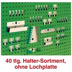Haltersortiment 40-teilig,PERFO,mit vielen Kleinteilen