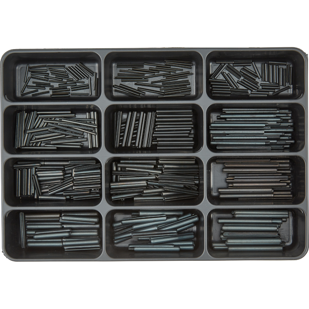 SPIRAL Sortimentkoffer 500-teilig Spannhülsen DIN 1481/ISO 8752 blank