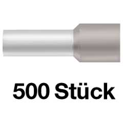 500 Endhülsen 4,00/16mm grau,isoliert