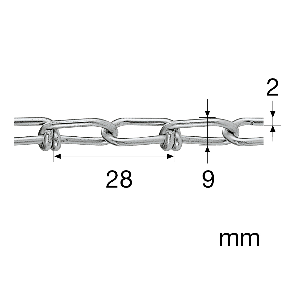 Knotenkette - 2,0mm/verzinkt 30m/Bund