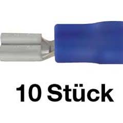 10 Stk.Flachkabelschuh 6,3 blau/Weibchen für Kabel 1,5- 2,5mm²