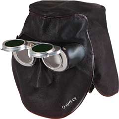 Schweißermaske Pipeline Schutzgas Lederhaube,Nackenschutz