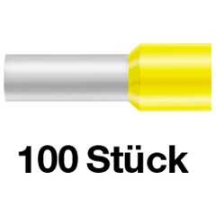 100 Endhülsen 6,00/20mm gelb,isoliert