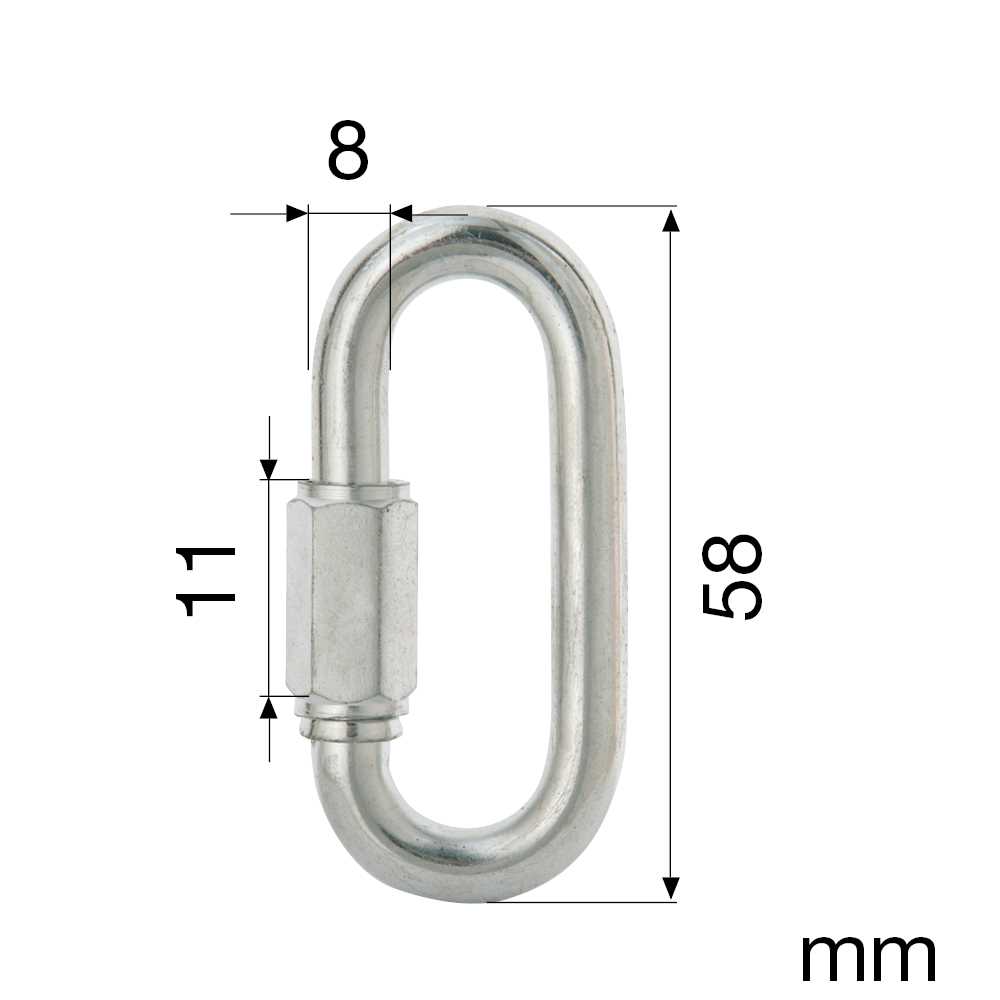 10 Stück Rapidglieder - 8mm/verzinkt