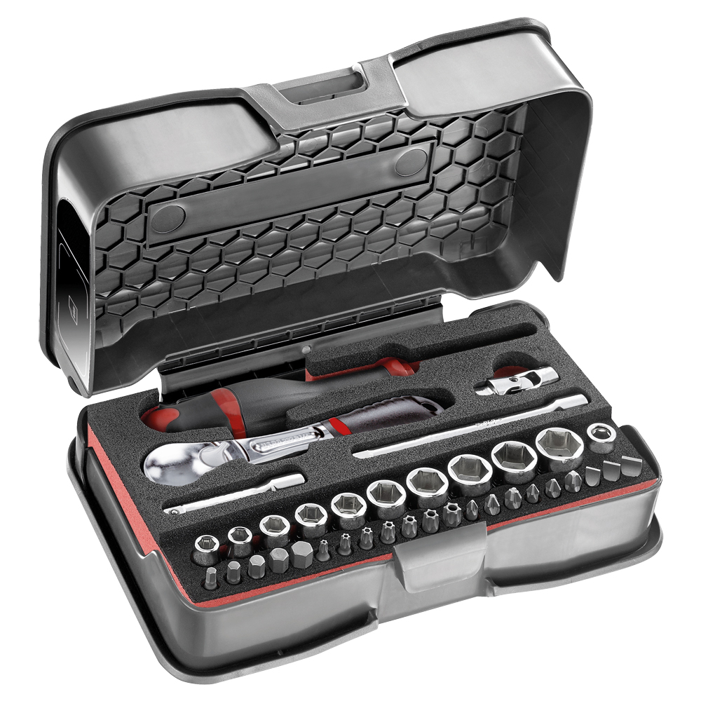 Kombi-Nuß-Satz U608 1/4" EB,37-teilig Vanadium-USAG-Extra