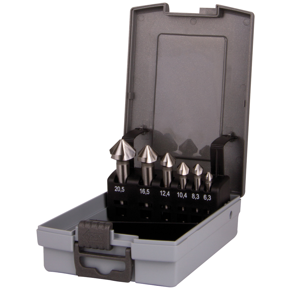 90°Niro-Senkersatz,M3-M10 6,3-20,5mm Ø,6-teilig,in Kassette