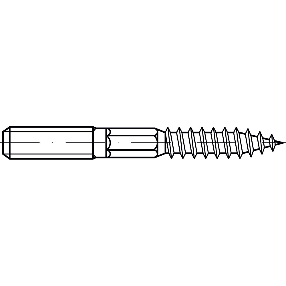 Stockschrauben ST A2K M 8 x 180 MIT INNENSECHSKANT GALV. VERZINKT VE=100
