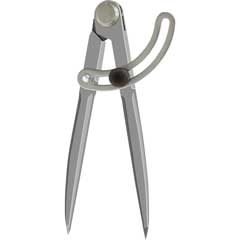 Stellbogen-Spitzzirkel 250mm aus Stahl blank poliert,gehärtete Spitze