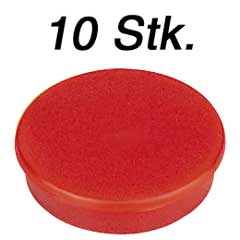 10 Stück Organisationsmagnete rot,30mm Ø für ca.10 Stück DIN-A4 Blätter