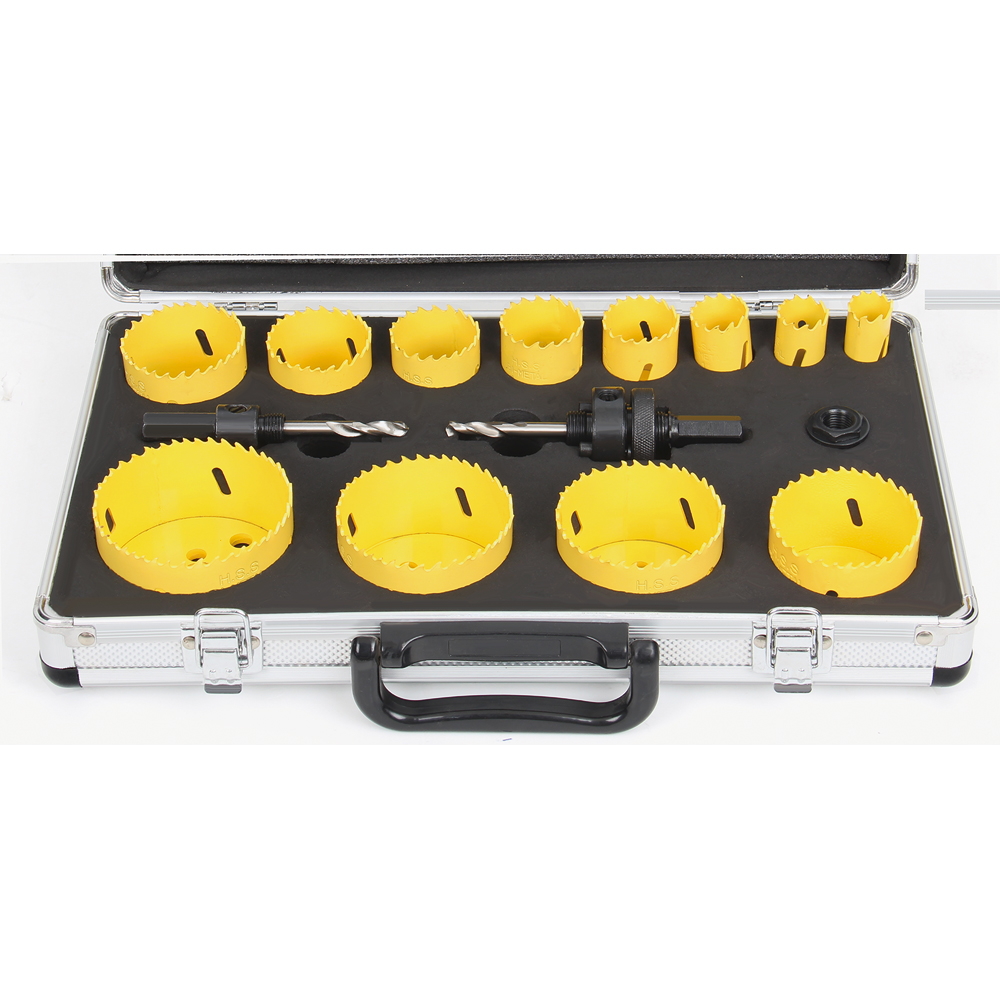 Universal-Lochsägensatz 17-teilig HSS-Bi-Met.,12Lochsägen 19-76mm+Zubehör