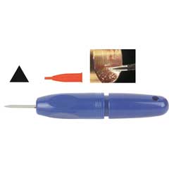 Mini-Schaber YT1100/3,2x75mm komplett mit blauem Kunststoffgriff