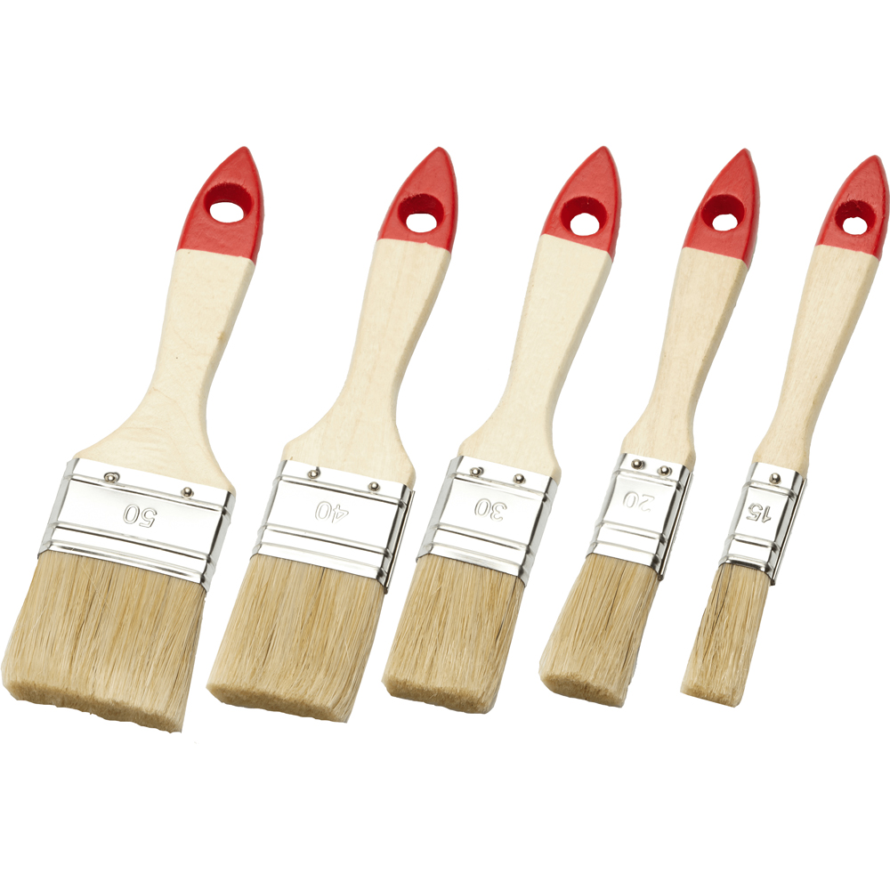 Flachpinsel-Set STANDARD 5-tlg Mixborste hell,Zwinge verzinkt