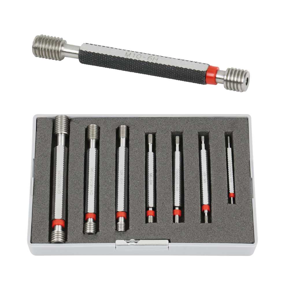 Gewinde-Lehrdorn-Satz M3-M12 7-teilig metrische Regelgewinde, Gut-und Ausschuß