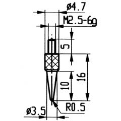 Messeinsatz Modell 6 für alle Messuhren mit Innengewinde M2