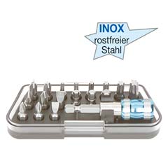 Bits-Satz INOX 18-teilig,1/4"Antrieb PH/PZ/TX/6-kant-+Schlitz-Bits+Futter,Box
