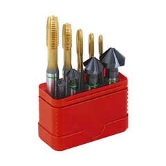 TiALN/Tin Grünring MGB-Senkerset bis M10 9-teilig,Durchgangsloch+Senkungen,in Box