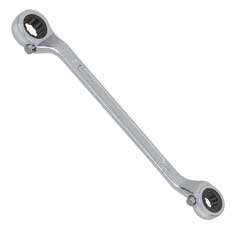Doppelring-Ratschschlüssel 13x17mm,CrV verchromt,gekröpft,umschaltbar