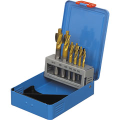 TIN-Flachsenker-Satz M3-10 Kernloch 6-teilig,in Kassette