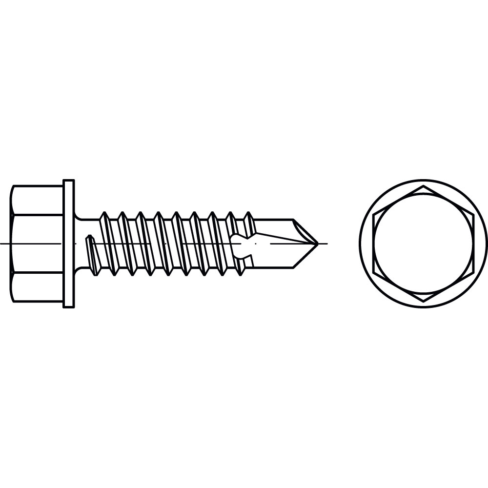 Sechskantbohrschraube ISO 15480 6,3 x 19 ST A2K GALV. VERZINKT VE=500