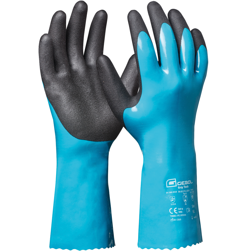 Chemikalienschutzhandschuh GRIPTECH Gr.9 EN388, EN374, CE Cat.III, Nitril, PVC