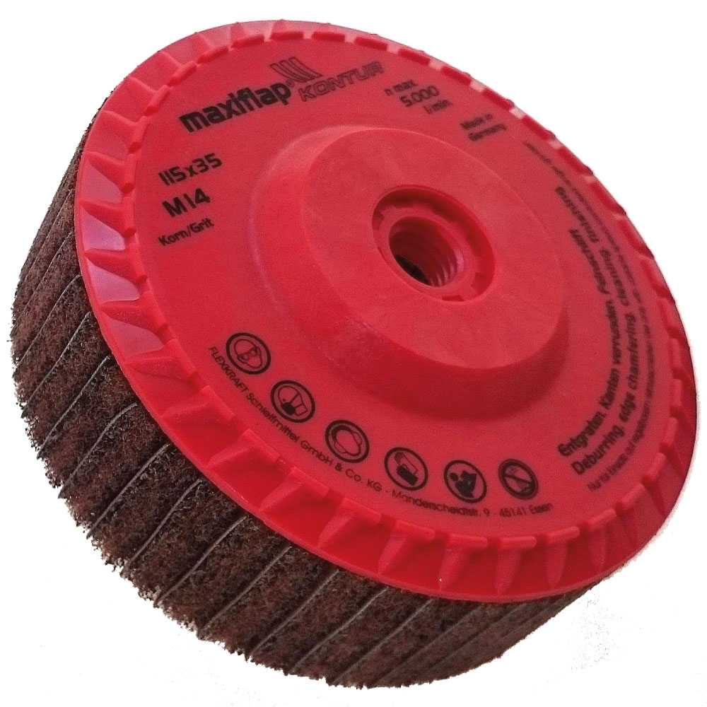 Vliesschleifteller,115x35xM14  A180/P150 zur Nachbearbeitung und Feinschliff