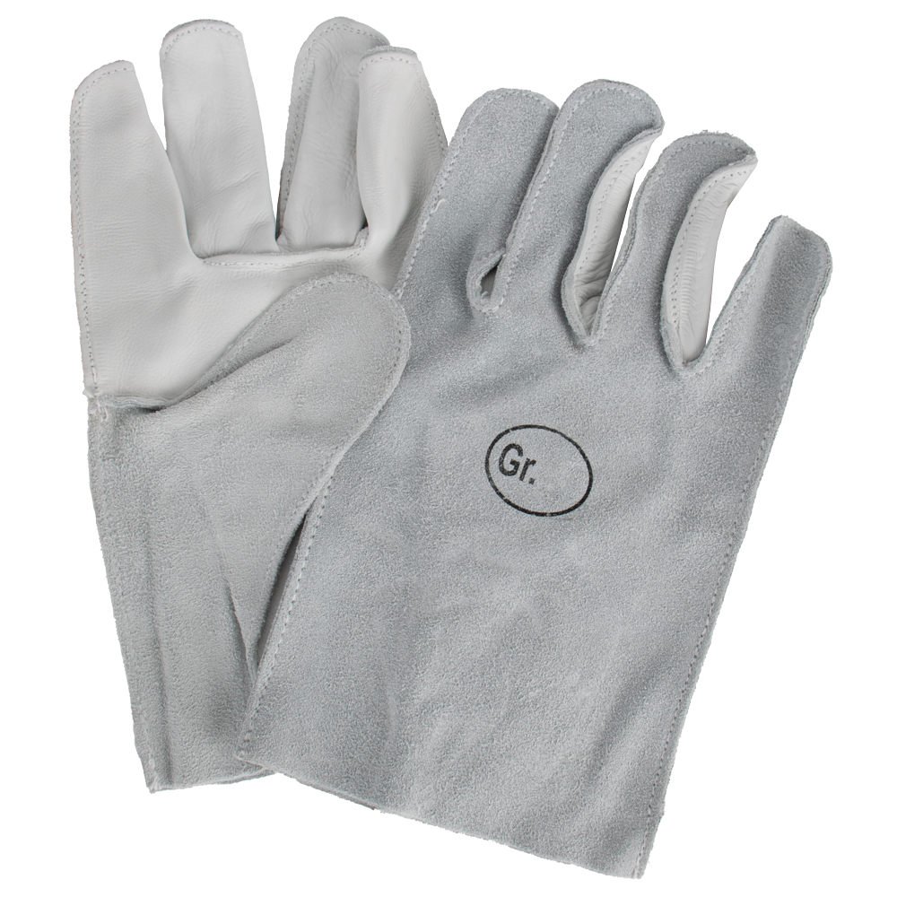 Verschieber-Handschuh, CE CAT II, Gr. 11 EN 388, aus weißgenarbtem Rindsvollleder