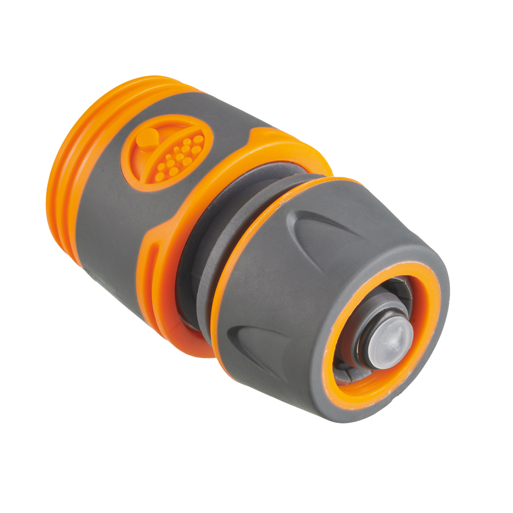 Wasserstop Schlauchverbind.1/2" EVERTEC ABS, dunkelgrau/orange