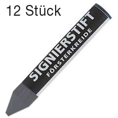 12 Stück Försterkreide,schwarz 12x120mm für Holz trocken und naß,Papieretikette