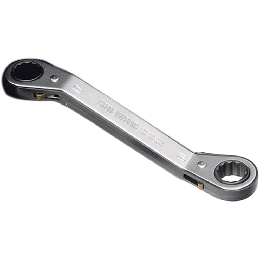 Doppelring-Ratschschlüssel 6x7mm,CrV verchromt,gekröpft,umschaltbar