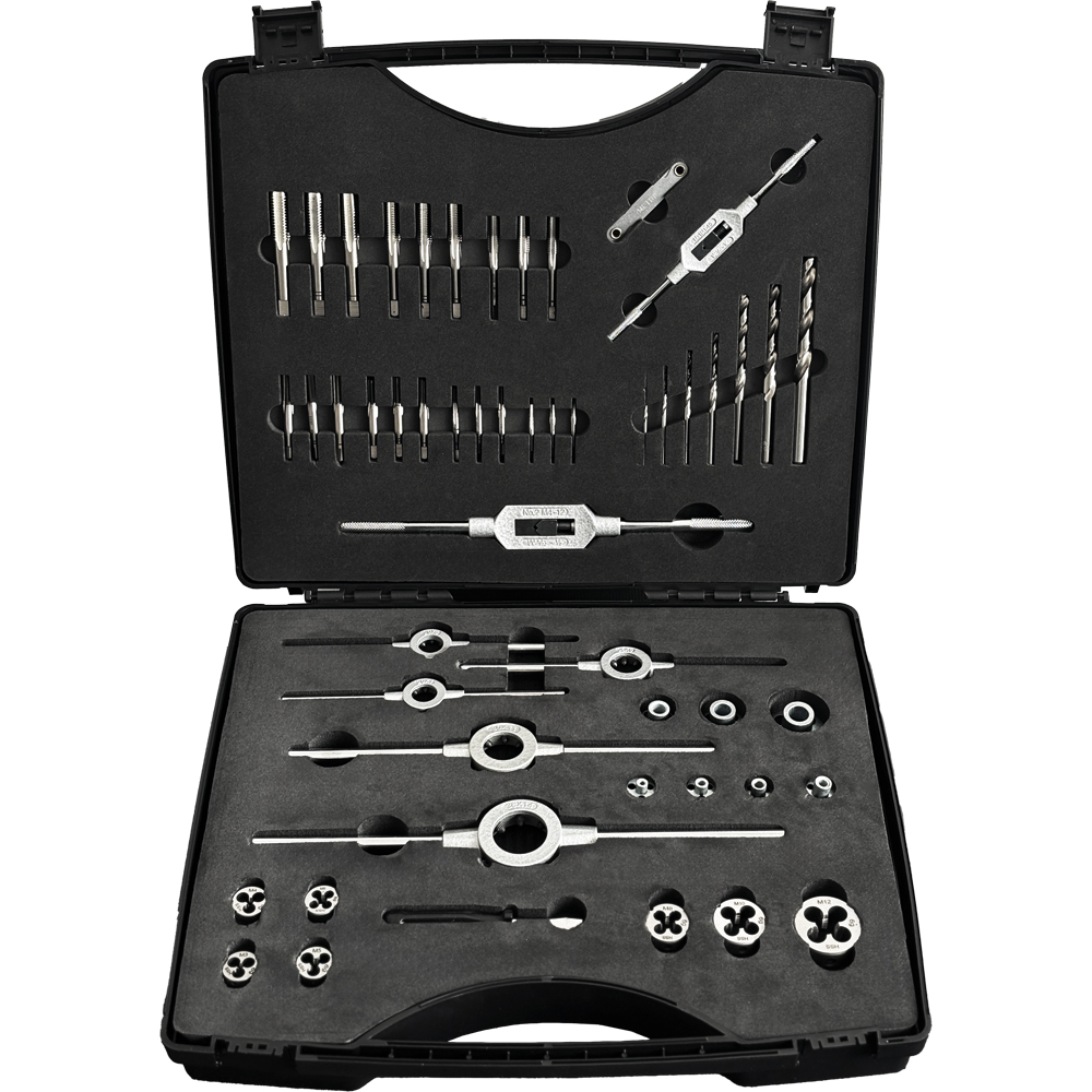 Gewindeschneidsatz M3-12,HSS inkl. Windeisen und Schneideisen-Haltern