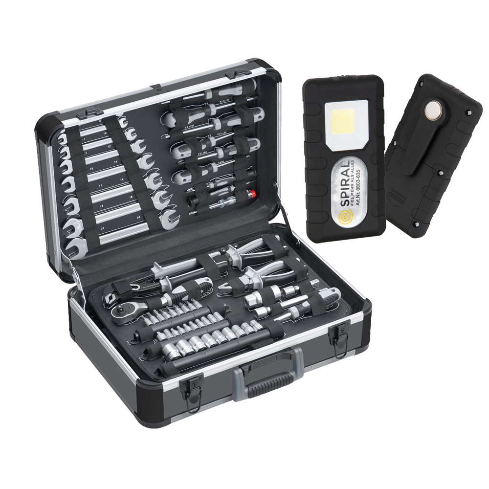 Werkzeugkoffer MEISTER 130-teilig solide Ausführung,mit Taschenlampe