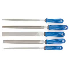 Feilensatz 5-teilig 200mm Schlicht Hieb 3,mit Kunststoffheft